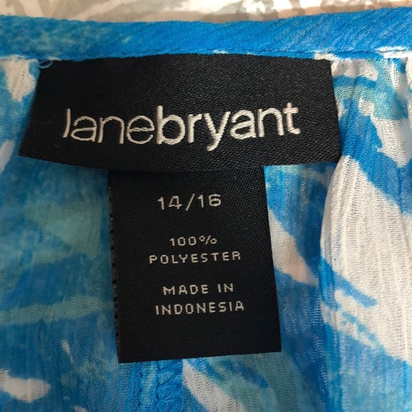 Lane Bryant Sheer Floral Pattern Tie Bow 16 - Picture 7 of 8